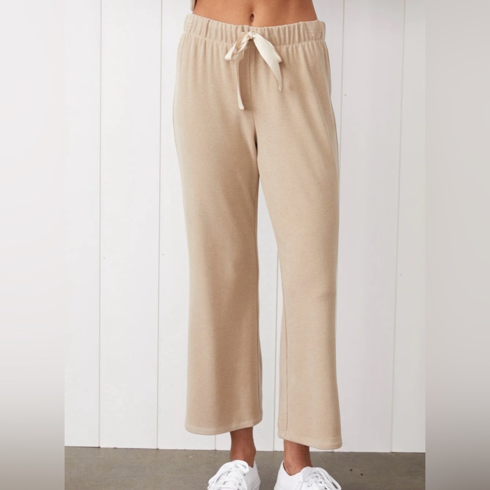 HoneyLuxe Drawstring Cropped Flare Pant